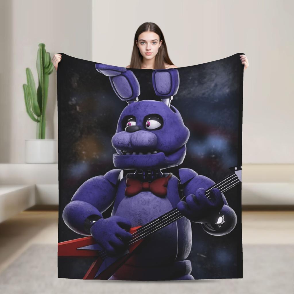 FNAFS At Freddy's Horror Blanket Camping Flannel Throw Blanket For Outdoor Soft Design Quality Bedspread Birthday Gift