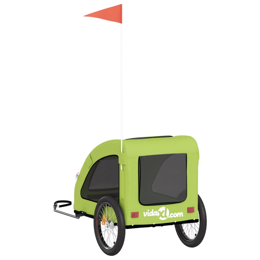 Bicycle Trailer for Dogs Green Oxford Fabric and Iron
