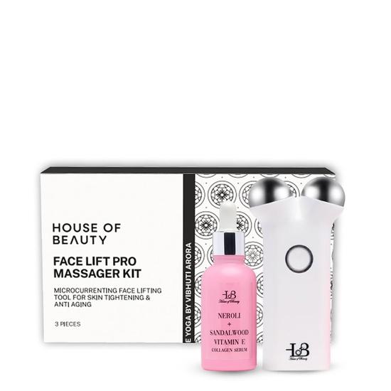 HOUSE OF BEAUTY Face Lift Pro Микротоковой массажер для лица и коллагеновая сыворотка для осветления тона - (Комбинированный набор из 2 штук)