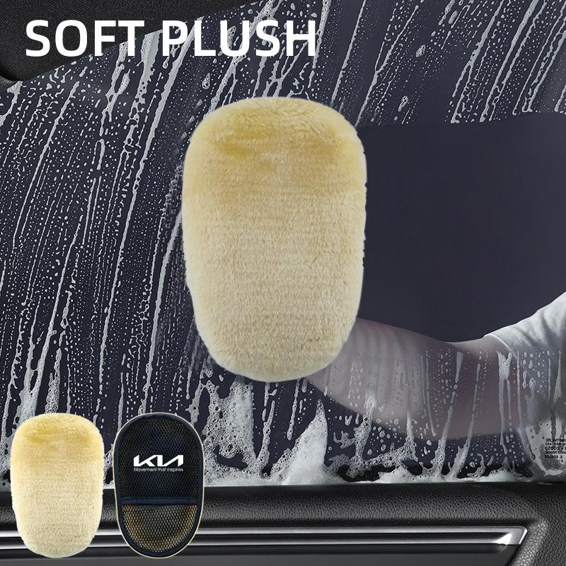 MCIY6 Car Styling Wool Soft Car Washing Gloves Cleaning Brush Accessories For Kia Rio Ceed Sportage Cerato Soul Sorento K2 K5 Optima