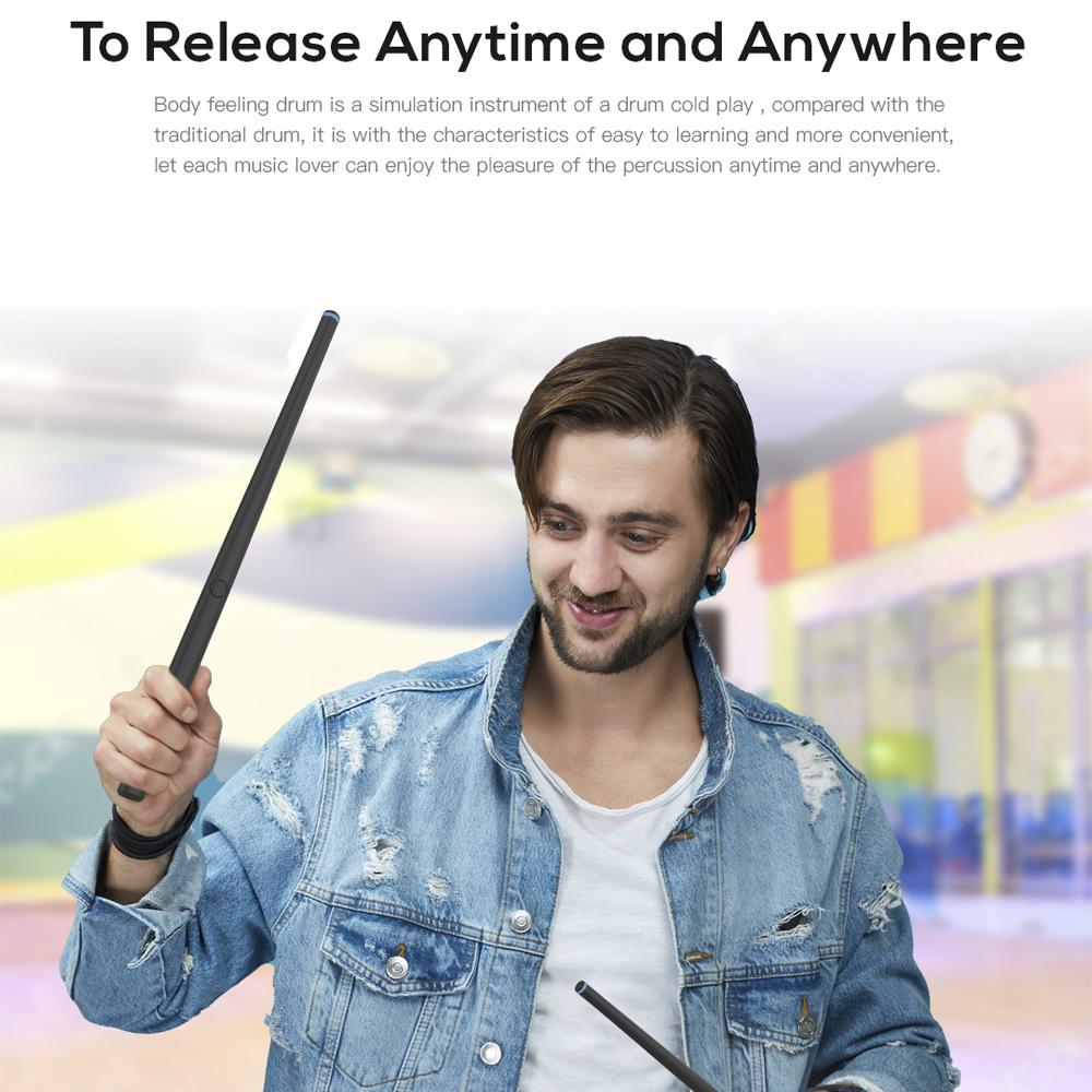 1 Набор Соматосенсорная Виртуальная Барабанная Установка Воздушные Барабанные Палочки Музыкальный Инструмент для Домашней Студии Кемпинга Развлечений