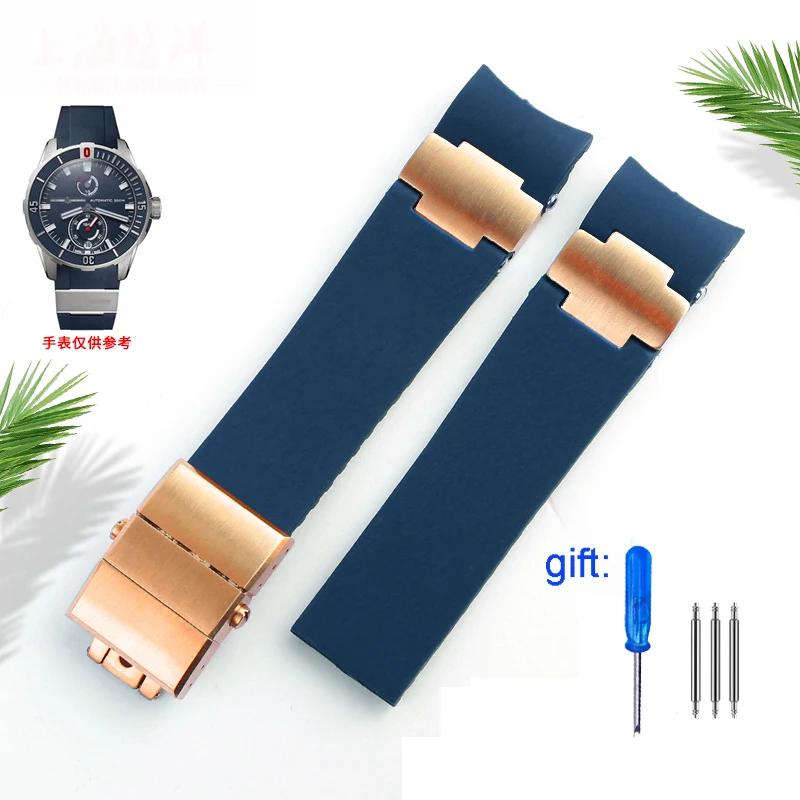 Аксессуары для часов Ремешок для часов Ulysse Nardin из силиконовой резины DIVER 263 Ремешок 22 мм Водонепроницаемые браслеты для часов