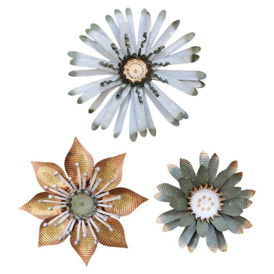 3D Металлический Цветочный Декор Стены Устойчивая к Погодным Условиям Прочная Железная Цветочная Стена