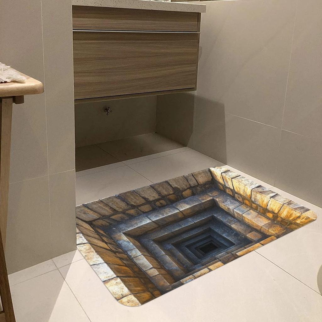 60*90cm 3D Optical Illusion Door Mat  2D Flat Welcome Doormat Suitable for Indoor and Outdoor Use  Perfect for Front Doors  Entryways  Bedroom