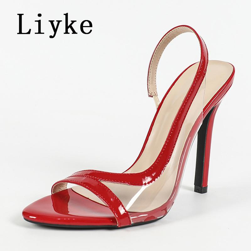 Fashion Liyke Sexy Slingback Sandals Women 2025 Summer Fashion Cozy Open Toe Slip On Back Strap Shoes Red High Heels Sandalias De Mujer