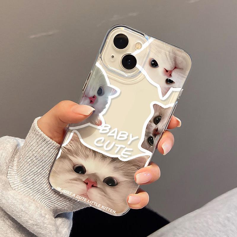 Милый кот-щуп, подходит для чехла iPhone17promax space phone, Apple 16, прозрачный, 15/14, маленькое отверстие