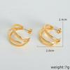 New Stainless Steel Simple Hoop Earrings for Women Copper Color Distort Earrings Personality Femme Popular Accessories
