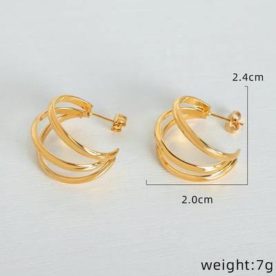 Новые серьги-кольца из нержавеющей стали для женщин, медного цвета, серьги с искажением, личность, женские популярные аксессуары