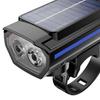Universal Bike Front Light with Horn Multi-Functional Solar-Powered High Brightness Long-Range Illumination Bicycle Light
