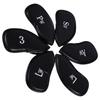 12pcs PU Leather Black Golf Club Head Cover Iron Head Cover Protector Set