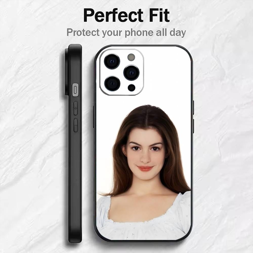 Чехол для телефона Actor Anne H-Hathaway-y Белая Королева для iPhone17,16,15,14,13,12 Plus,Max Мягкий Силиконовый Черный Чехол