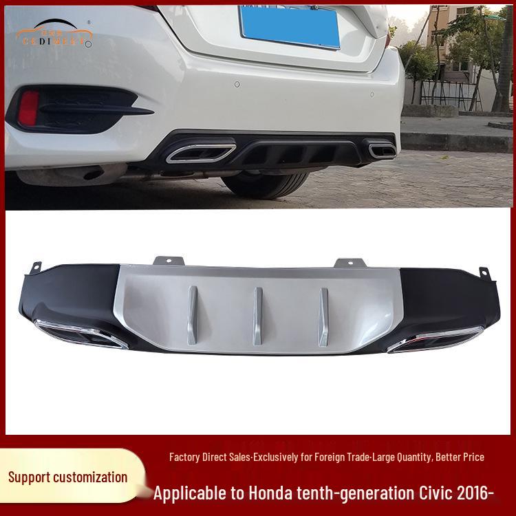 Задний диффузор-губа для Honda Civic 2016-2017