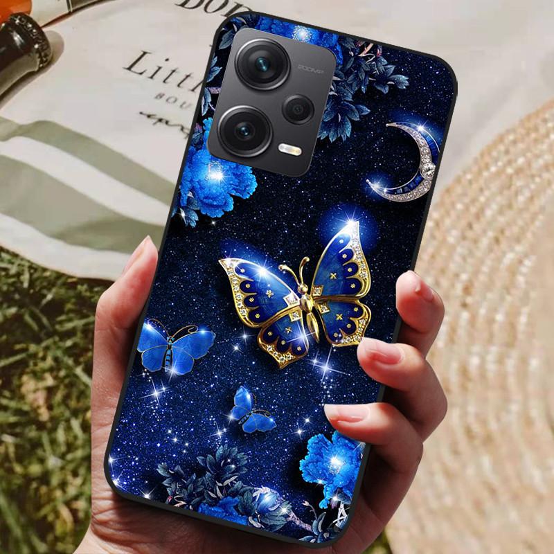 Чехол для Redmi Note 12 Pro 5G Чехлы Note12 Мягкий ТПУ Черный Силиконовый Чехол для Xiaomi Redmi Note 12 Pro+ 5G Plus Мультяшный Расписной