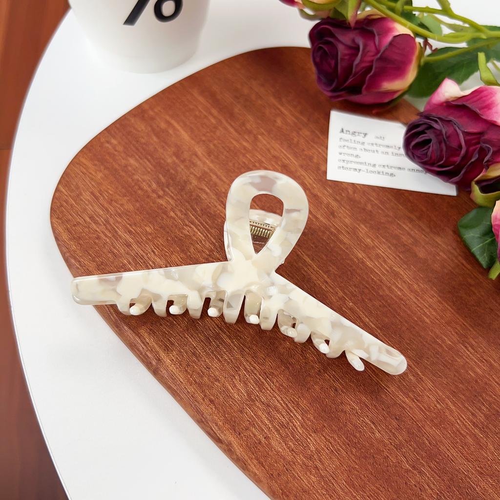 Корейская Новая Мода 11,5 см Геометрическая Полая Заколка для Волос Простая Мраморная Заколка-Акула из Ацетата Целлюлозы Аксессуары для Волос