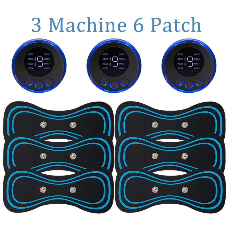 EMS Mini Electric Pulse Neck Masager LCD Display 8 Mode Cervical Massage Patch Muscle Pain Relief Tool Portable Body Massager