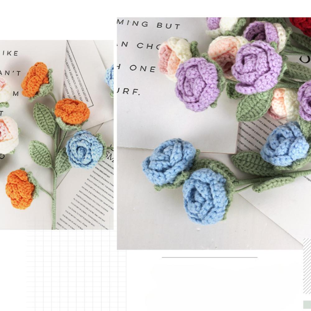 2шт. Вязаные крючком розы ручной работы, ручная работа, вязаные крючком розы, букет цветов, искусственные цветы, свадебный декор, юбилеи, праздники, подарок на день рождения