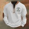 Men's St. Patrick's Day Vintage Casual Zip Sweatshirt Outdoor Casual Top