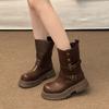 Британские ботинки Мартин женские 2025 новая осень ретро женская обувь майярдово-коричневые ботинки платформа черные короткие ботинки