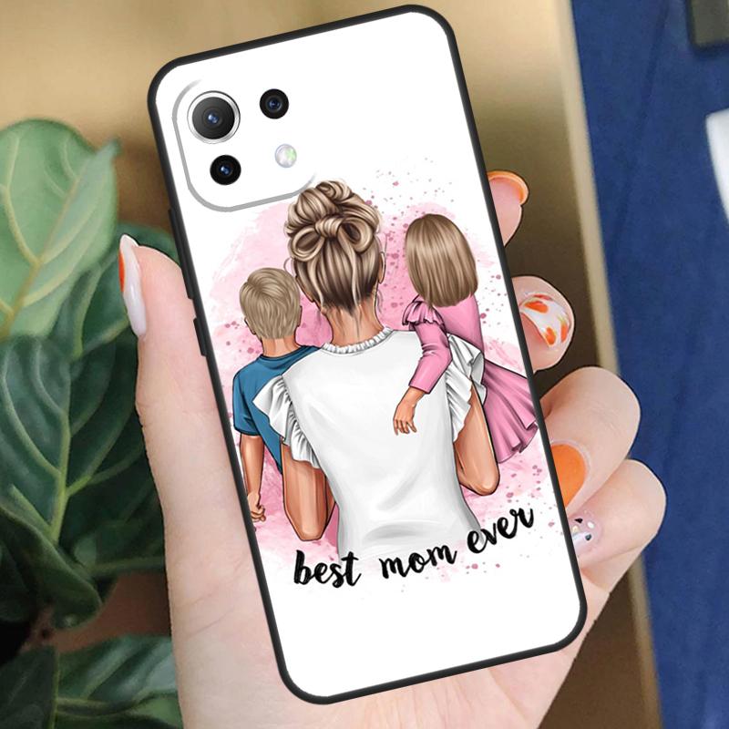 Чехол для телефона Xiaomi 13 14 11T 12T 13T Pro 12 Lite 12X POCO X3 X5 Pro F3 F4 X4 M5s C65 F5 с рисунком "Мама, Дочь, Девочка, Сын, Папа"