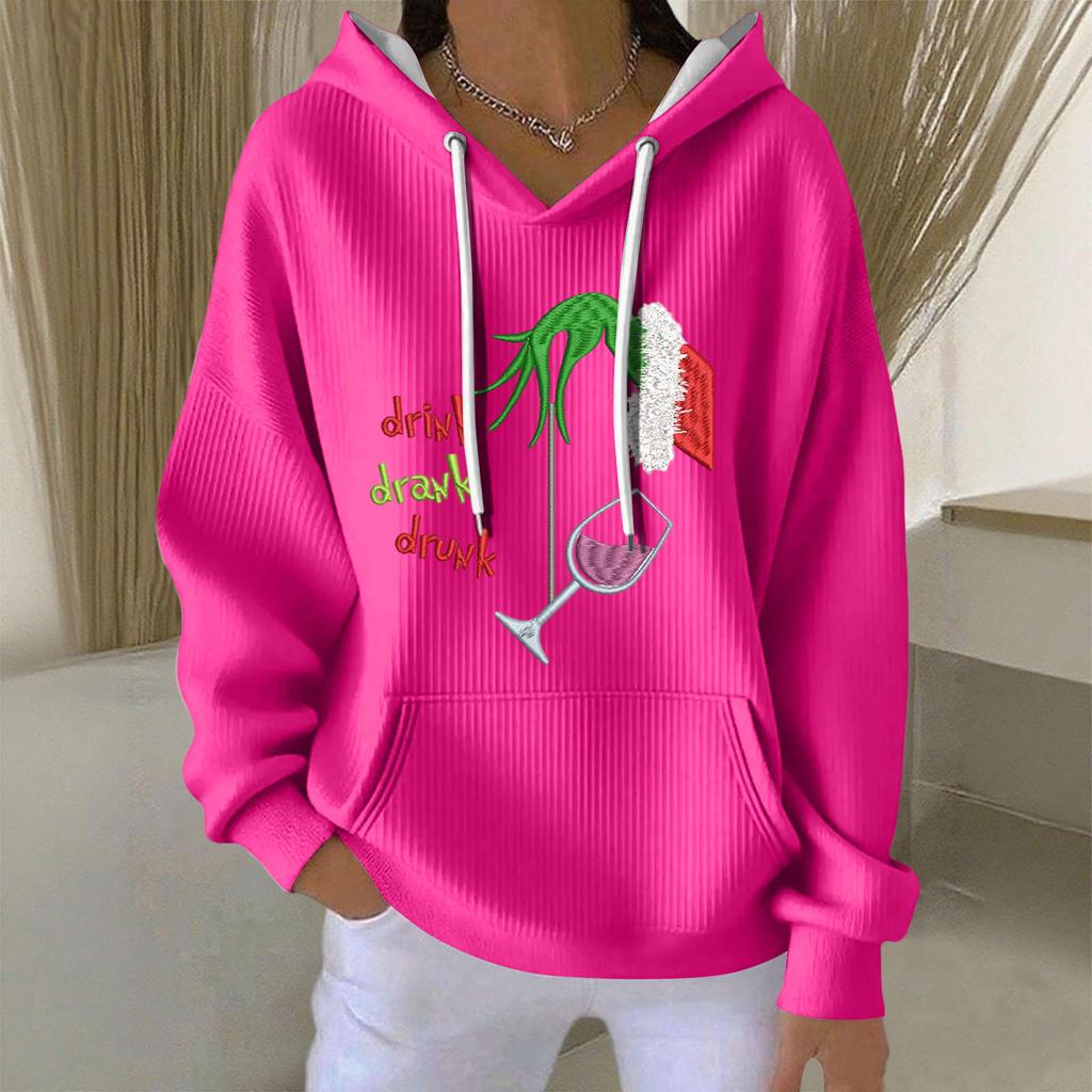 Женская модная повседневная толстовка с длинными рукавами и принтом рождественского ангела