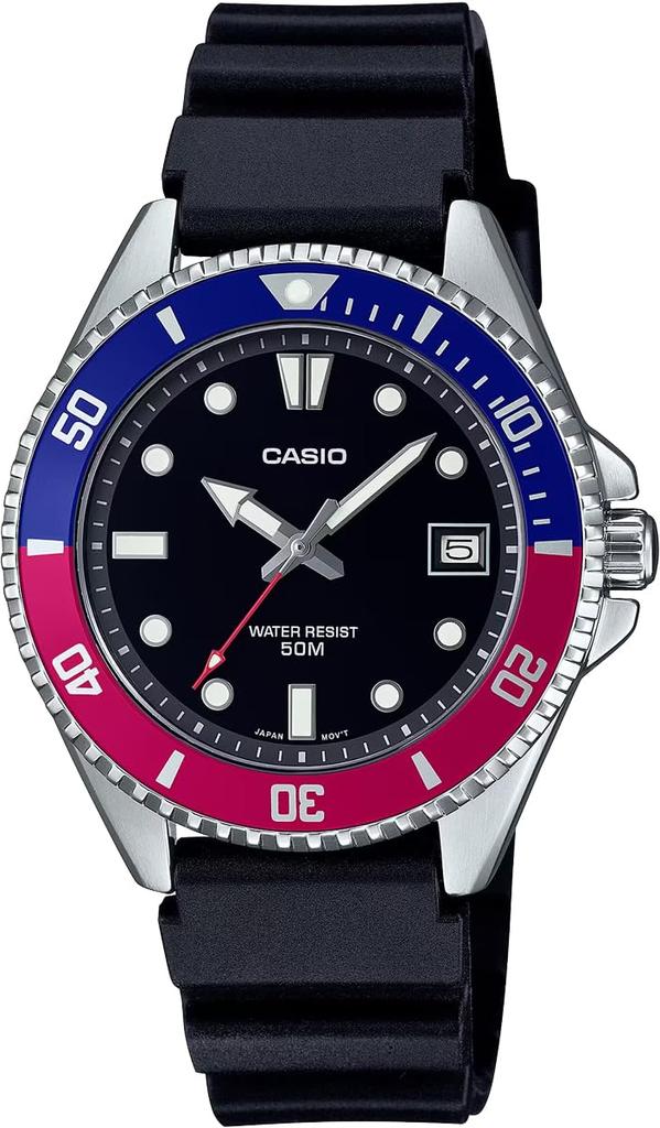 Casio Standard Analog Watch Boys Girls Blue X Red Bezel Urethane Band Overseas Model [Casio] MDV-10-1A2V Women's [Item]