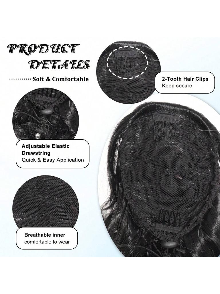 Синтетический парик для наращивания волос «конский хвост» 8 дюймов, короткий, вьющийся, волнистый, регулируемый, с завязками, накладной хвост для женщин, ежедневное использование