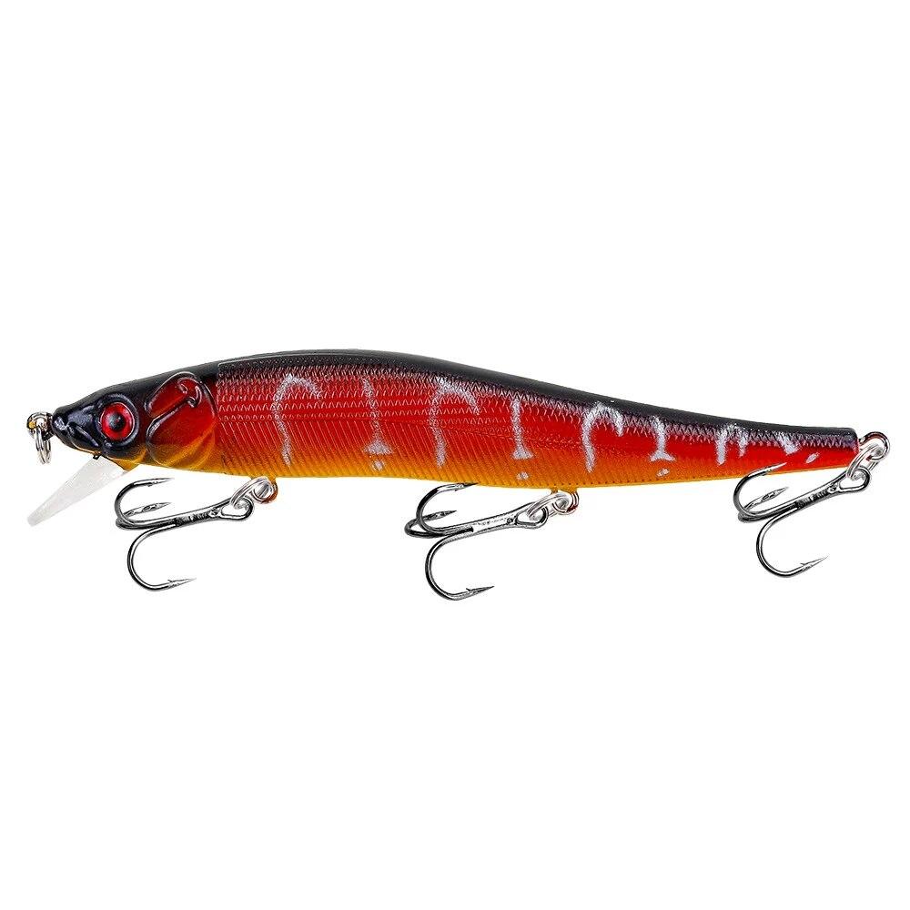 1 шт., рыболовная приманка, 115 мм, воблеры Minnow Crankbait, 3D глаза, искусственная приманка для окуня, приманка для щуки и карпа, наживка для плавания, рыбалка Pesca, окунь, аксессуары для плавания