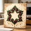 Набор для DIY-живописи 5D жемчугом в раме с дизайном Рождественской звезды и венка из остролиста, Сверкающее жемчужное панно, Креативный подарок для декора детской комнаты