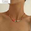 Summer Boho Colorful Pearl Resin Seeds Beads Handmade Collar Clavicle Choker Necklaces for Women