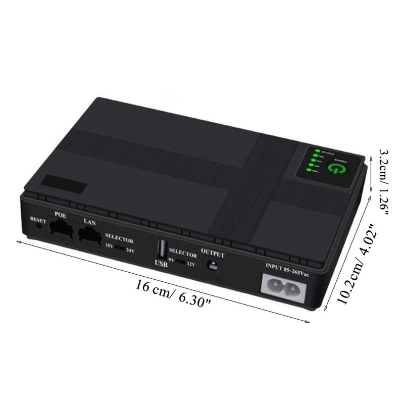 10400mAh UPS 5V 9V 12V Battery Backup Portable Uninterruptible Power Supply Unit for Wifi Router Attendance Machine