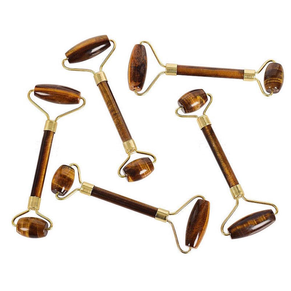 Портативный роликовый массажер с подтяжкой лица с головкой для двойного массажа камнями