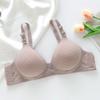 Gathering Stripe Soft Molded Cup Bra for Middle-Aged and Elderly Women