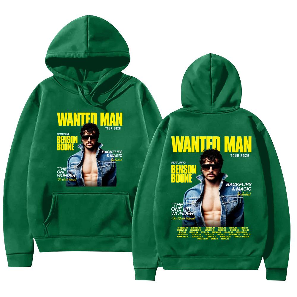 Benson Boone Wanted Man Tour 2026 Hoodies Men Women Clothing Fashion Long Sleeve Sweatshirts Casual Hip Hop Pullovers