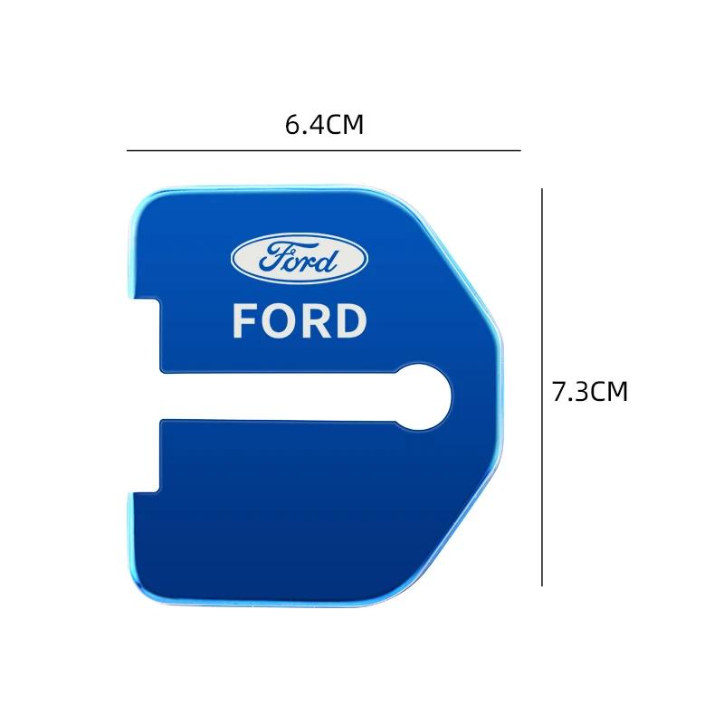 Car Sticker 4pcs Door Lock Decoration Protection Cover Emblem case for Ford Kuga Territory Focus RS Escort Fiesta Mondeo Accesso