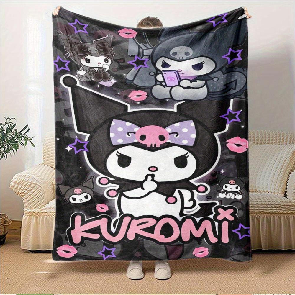 1pc Kuromi Cute Cartoon Character Home Decor Blanket - Seasonal Universal Comfortable Washable Gift for All Ages, Perfect for All Family, Av