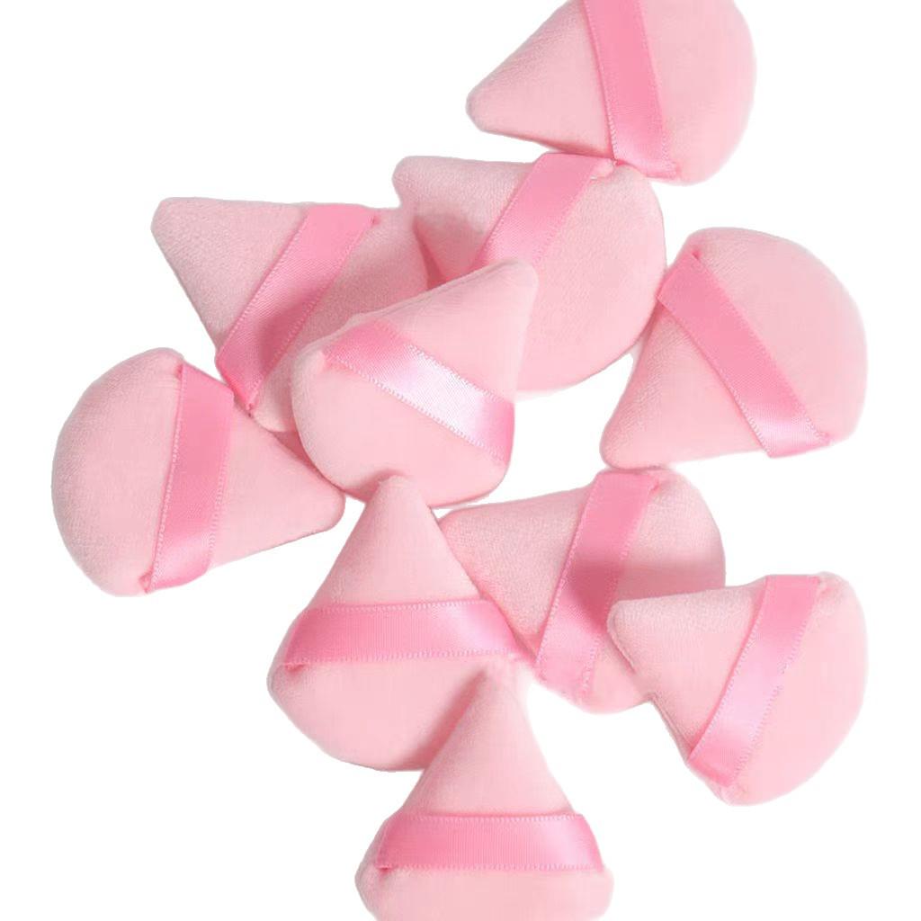 Mini Triangle Air Cushion Puff Set: 6 Flocked Makeup Sponges for Loose Powder