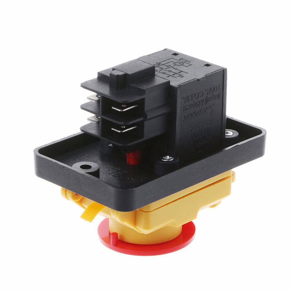 4 Pin Button Control KJD12 12A 250V Plastic Magnetic Button Control 4-Pin Start Stop No Voltage Release Push Button