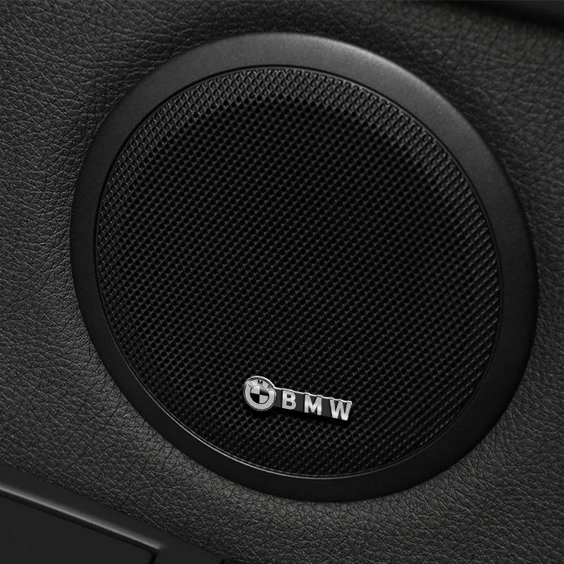 4 шт. Декор для автомобильного аудио 3D Алюминиевый значок Эмблема Наклейки Для BMW X1 X3 X5 X6 X7 1 3 5 6 7 Серии G20 G30 G11 F15 F16 G01 G02 F48