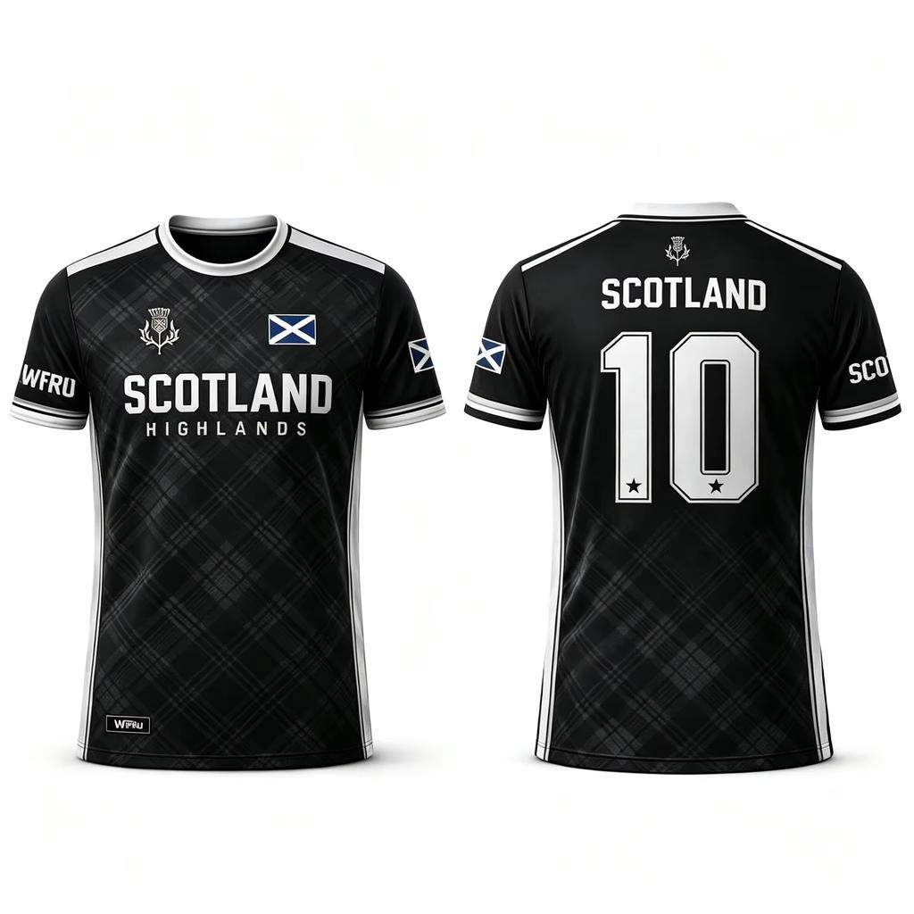 2026 Scottish Flag Printed T-shirt Summer Breathable Speed Drying Sports Football Suit Men's Daily Training Suit Fan Gift