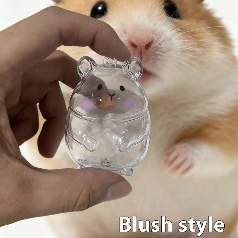 1/2Pcs Pet Fur Keepsake Capsule Keychain Cute Hamster Shape Transparent Hamster Fur Storage Box Hair Storage Pendant
