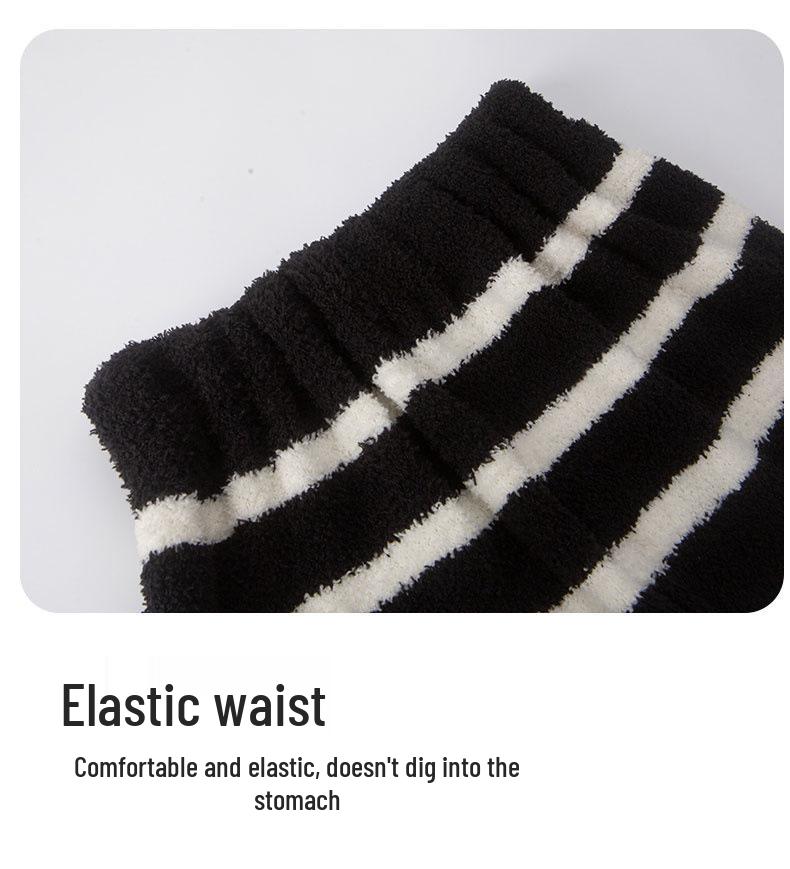 Полосатый мультяшный пижамный комплект для мальчиков на осень/зиму: Мягкий, Плотный и Пушистый Двухпредметный