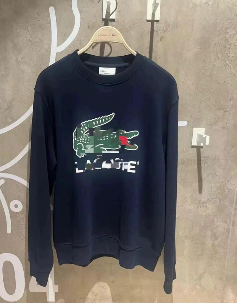 Men's Cross-Border Fish Logo Sweatshirt - Casual Cotton Round Neck