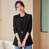 Черный пиджак, женский осенне-зимний новый корейский вариант, утягивающий темперамент, красный повседневный маленький костюм