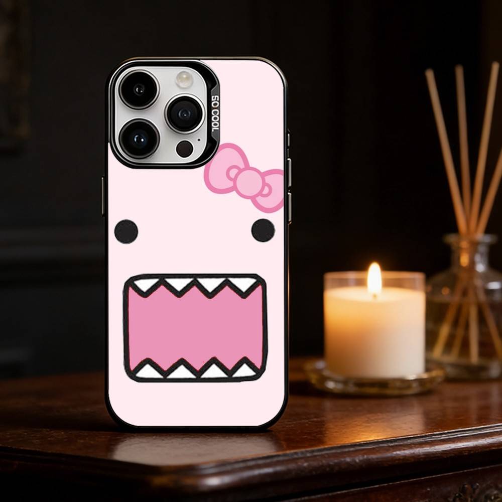 Милый Чехол для Телефона Domo-kun Чехол для Телефона Для iPhone 17 16 15 14 13 12 11 Pro Max Plus Серебристый Матовый Черный Чехол