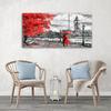 Three Piece Picture Canvas Print London Red Umbrella