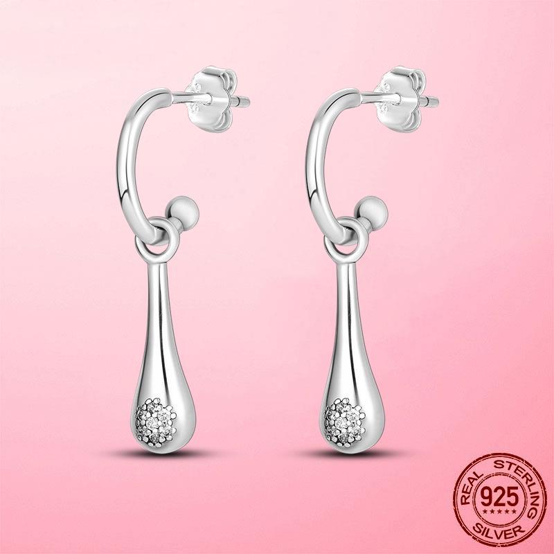 Новые серьги-кольца из серебра 925 пробы с подвесками для женщин, модные большие круглые модные серебряные серьги, изготовление ювелирных изделий