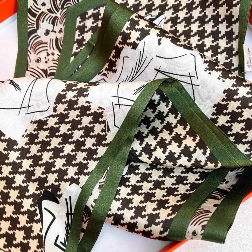 Suhang Silk Mulberry Silk Silk Scarf Oil Painting Double-Layer Double-Sided Silk Scarf Small Long Scarf Streamer