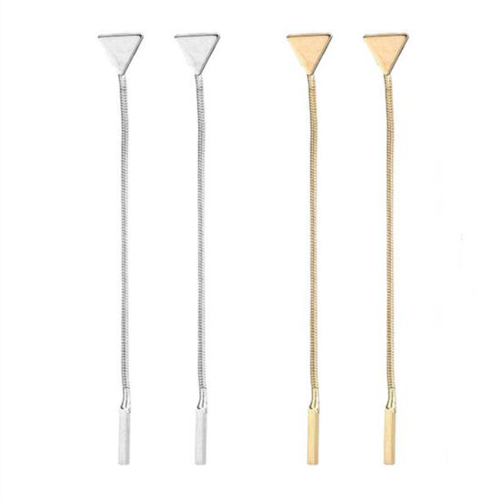 Women Geometric Triangle Stud Earrings Long Tassel Party Jewelry Gift