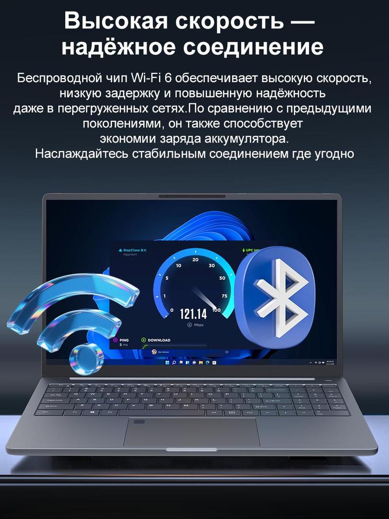 Ноутбук Ninkear A15 plus 15.6'' 16 ГБ ОЗУ + 1 ТБ SSD AMD Ryzen 7 5825U 1920*1080 Частота обновления 60 Гц