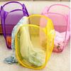 Collapsible Mesh Laundry Basket - Foldable & Colored